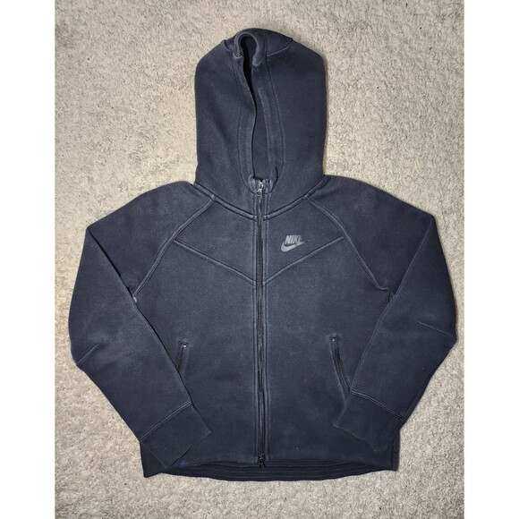 Nike Tech Full Zip Hoodie Jacket Sweatshirt Youth Size Medium Black FB7921-010 - Picture 1 of 5
